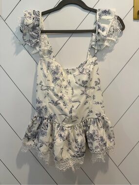 Floral Lace Detail Corset Top